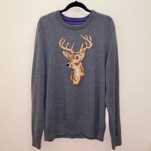 Tommy Hilfiger Men’s Gray Crewneck Sweater w/Deer